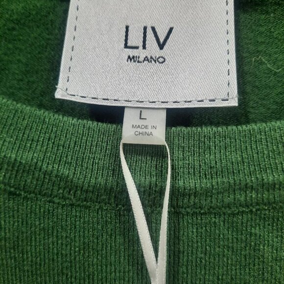 NWT LIV Milano Vegas Green Sweater with Embellishments Size Large MSRP $60 - Picture 4 of 6